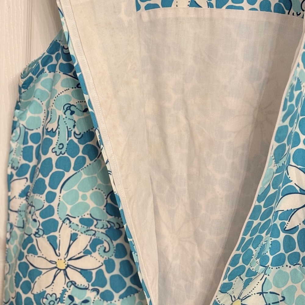 Lilly Pulitzer Aqua & White Floral Casual Sundress - Picture 10 of 12